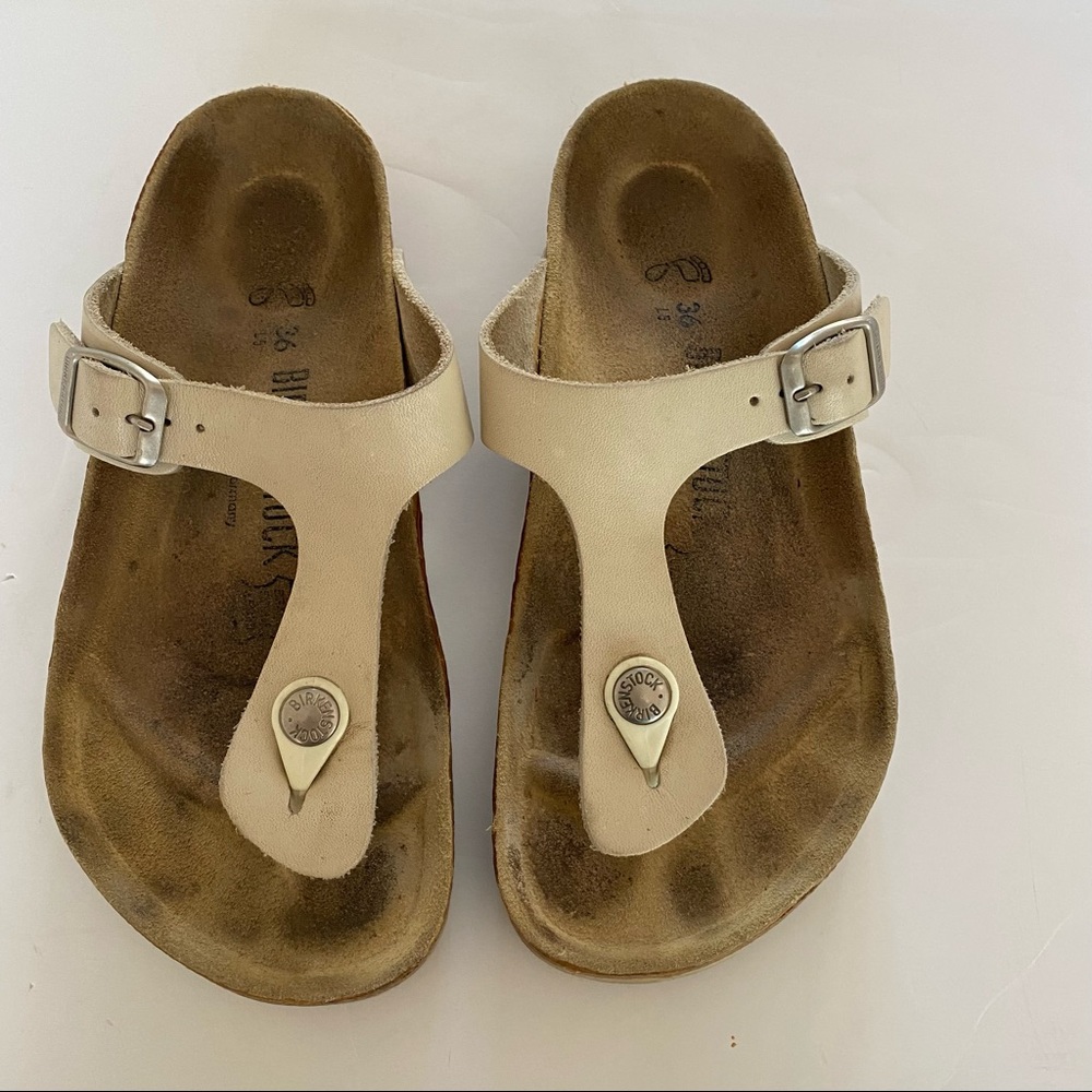 Birkenstock Gizeh Beige Thong Sandals 36 / 5 - Picture 1 of 8